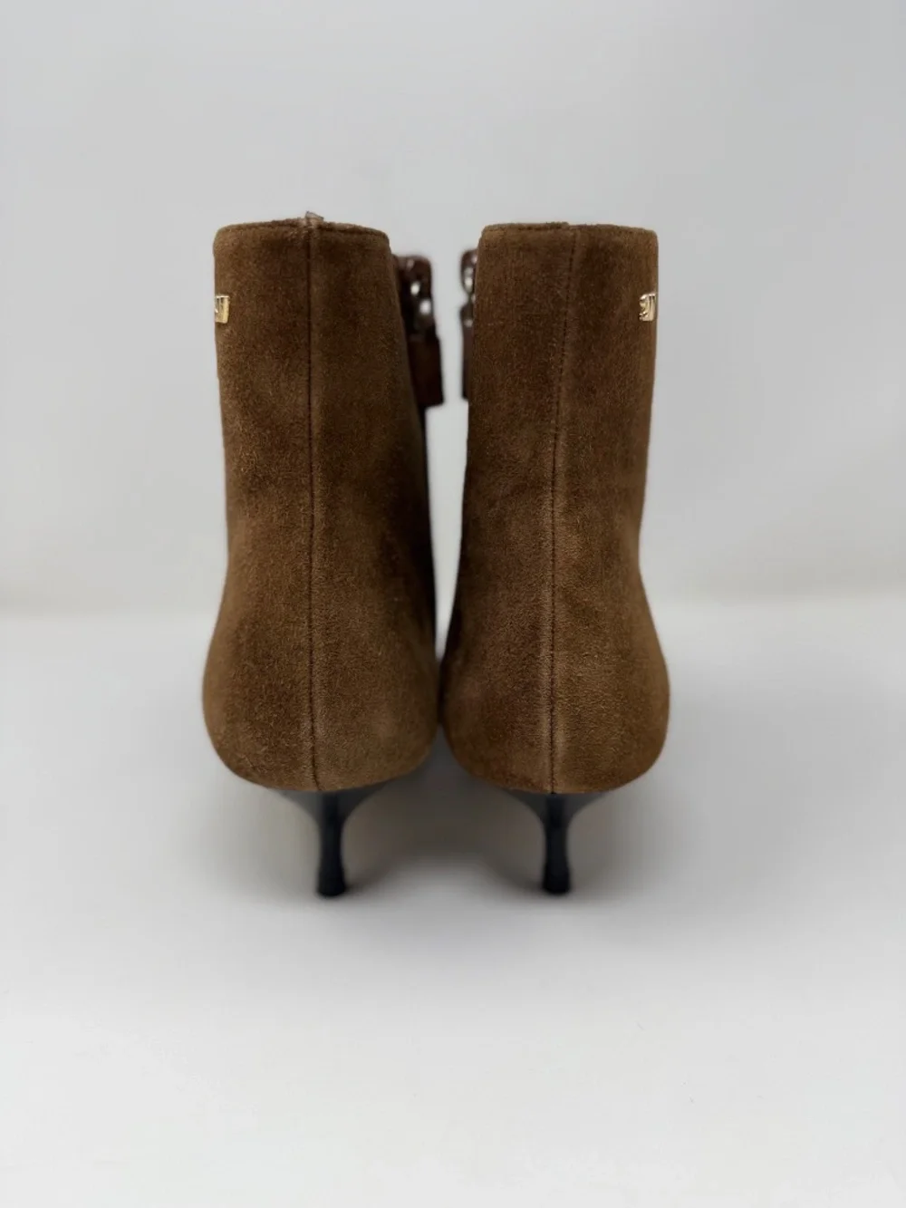 New Stuart Weitzman Mara Zip Suede Bootie Espresso Sz 8.5